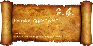 Hauska Győző névjegykártya